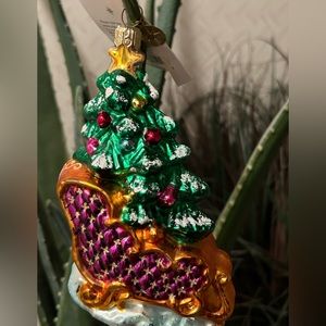 Christopher Radco Christmas tree in sled